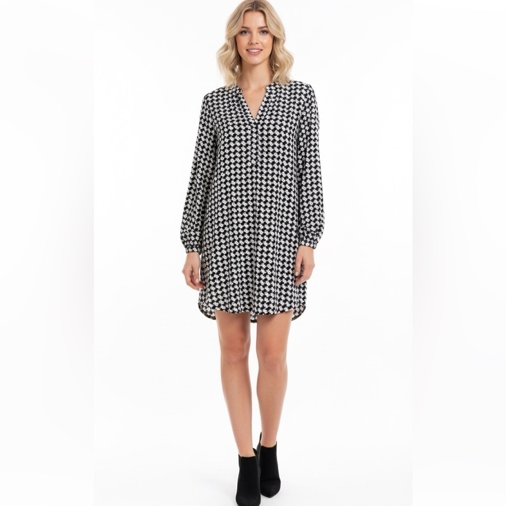 Mudpie black & white prep shirt dress size medium
